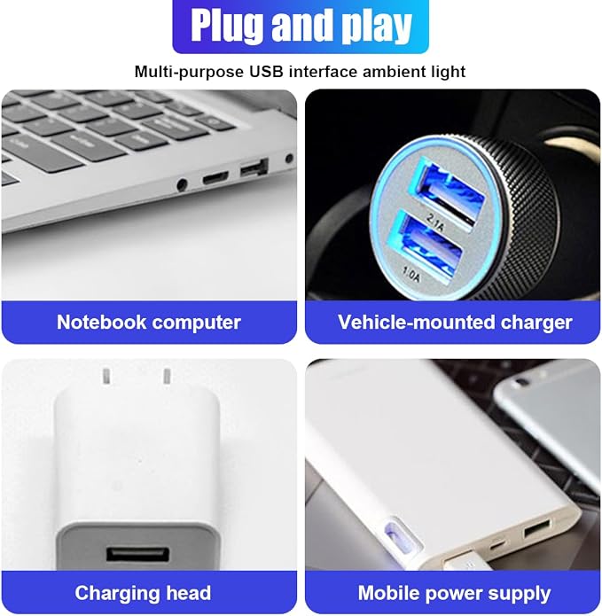Star Projector Night Light, Portable USB LED Ambient Light - 4 Colors & 9 Modes Atmosphere Star Lights for Car Decor, Ceiling, Bedroom, Party (2PCS)