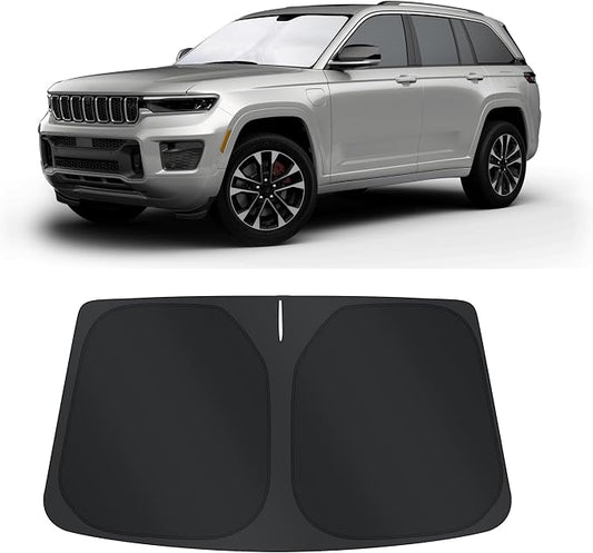 TINGLU Sun Shade for Jeep Grand Cherokee 2011-2021(NOT for Grand Cherokee L&Jeep Cherokee) Accessories Windshield Sun Shade Window Shade UV Rays Protection Sun Visor Cover