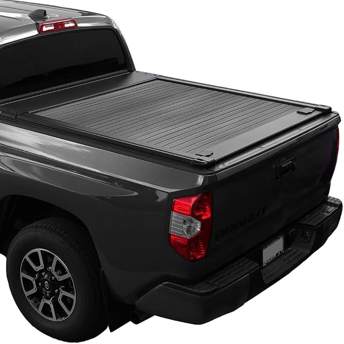 Syneticusa Stealth Black Retractable Hard Tonneau Cover T-Slot Rails Fits 2008-2026 Ford F-250/350 Super Duty 6' 10" Truck Bed Premium Edition Accessories Waterproof