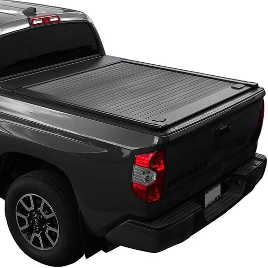 Syneticusa Stealth Black Retractable Hard Tonneau Cover T-Slot Rails Fits 2008-2026 Ford F-250/350 Super Duty 6' 10" Truck Bed Premium Edition Accessories Waterproof
