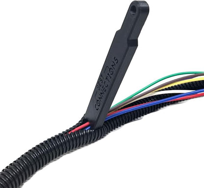 BEST CONNECTIONS 3/4" x 100 ft Split Wire Loom Flex-Guard Convoluted Tubing with Installation Tool - Protective Cable Sleeves for Automotive Home Electrical Wires Chemical Resistant Conduit Black