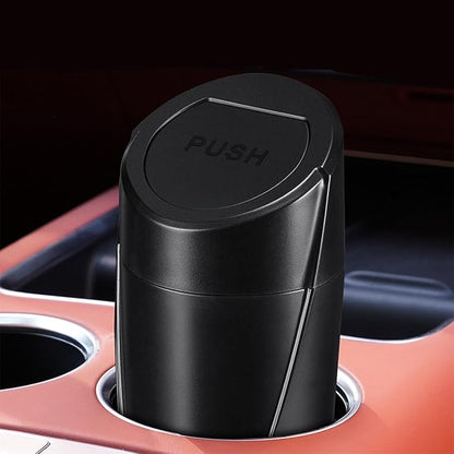 Osilly Car Trash Can with Lid, Mini Portable Leakproof Automotive Garbage Bin Multipurpose Organizers and Storage, Universal for SUV, Truck, RV, Home, Office, Kitchen, Bedroom and More（Black）