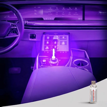 Mini USB Touch Control LED Ambient Light -4 Lighting Modes (Stable/dimmable SOS, Slow Flash, Breathing) Suitable for car interiors, Homes, Camping, and Party Decorations (Purple)