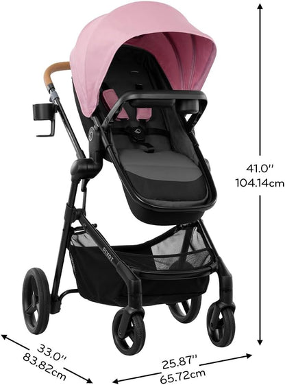Evenflo Pivot NXT Travel System with LiteMax NXT Infant Car Seat (Lilas Pink)