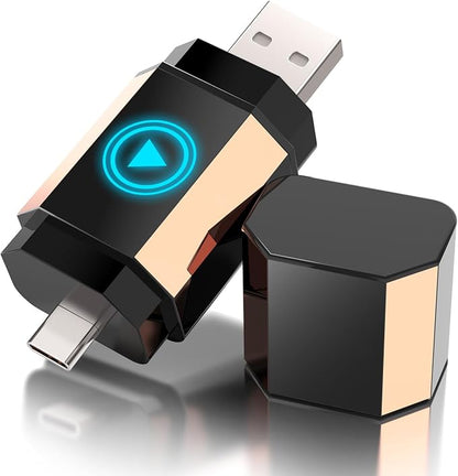 Wireless CarPlay Adapter for Android/iPhone, 2025 Upgrade 𝟮 𝙄𝙉 𝟭 USB-A&C, Fast BT 5.3GHz, Auto-Connect for Built-in Wired CarPlay Cars, Mini Android Auto Dongle Compatible for iOS 10+/Android 11+