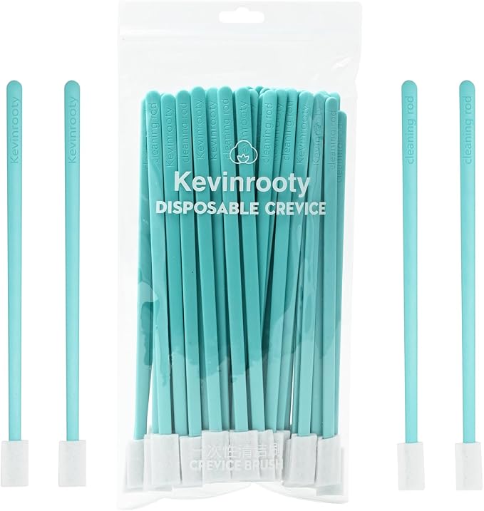 50PCS Disposable Crevice Cleaning Brush Kit, Disposable Toilet Brush, Window Sill, Keyboard, Car AC Cleaner (Blue)