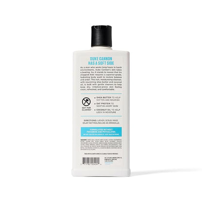 Duke Cannon Hydrating Body Wash - 18oz, Moisturizing Formula for Dry Skin, Refreshing Clean, Tough Yet Gentle, for Men, Soft Side Scent