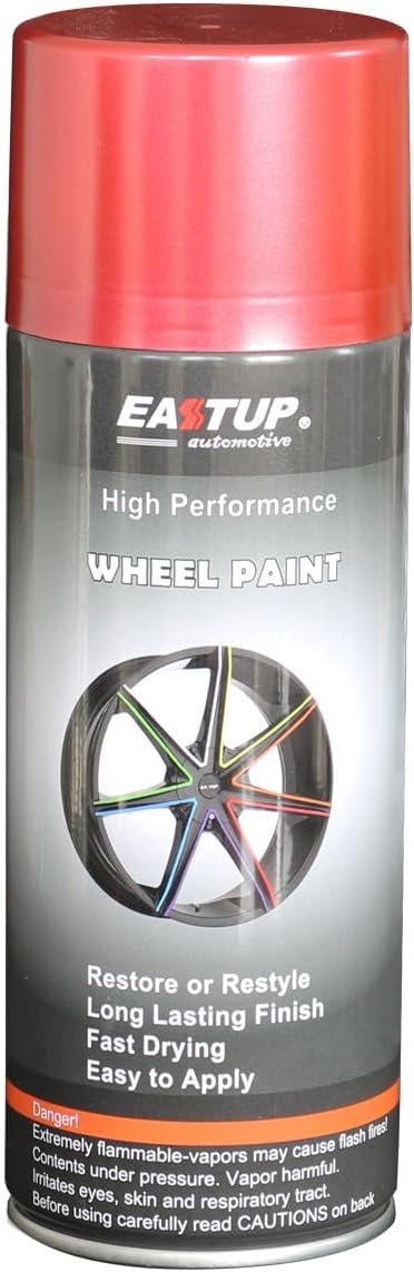 EASTUP Premium Metallic Acrylic Enamel Wheel Paint Wine-Red Color - Brilliant Finish, High Durability, Fade-resistant, Quick Drying Rim Coating Spray Paint.