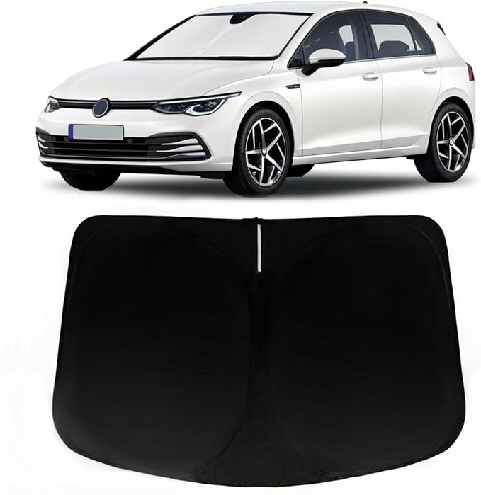 Windshield Sun Shade for 2022-2026 Volkswagen VW Golf MK8 GTI R, Car Front Window Sunshade with 240T Sun Visor Protector Blocks UV Rays Heat Sun Shield Accessories