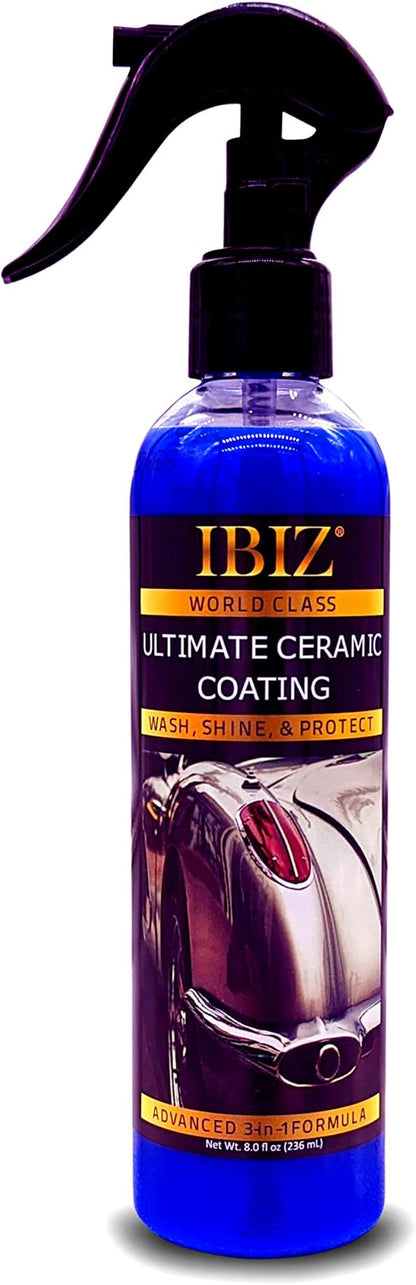 IBIZ Ultimate Ceramic Coating Car Wax - Spray Wax Paint Sealant - SiO2 Advanced Technology For Unparalleled Shine & Protection