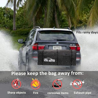 CZC AUTO Expandable Hitch Cargo Carrier Bag 9.5 cu. ft Extends to 11.6 cu. ft, Waterproof/Rainproof/Weatherproof, for Car Truck SUV Vans' Hitch Trays Hitch Baskets, Safe Steady Durable Soft Black