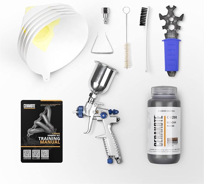 CERAKOTE® Glacier Forge Coating Kit (C-8200 16 oz.) - Everything Needed to Spray Cerakote - Air Cure - Durable, High Temp Performance Ceramic Coating (1800°F Rating)