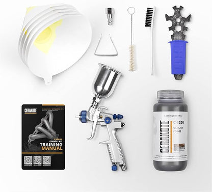 CERAKOTE® Glacier Forge Coating Kit (C-8200 16 oz.) - Everything Needed to Spray Cerakote - Air Cure - Durable, High Temp Performance Ceramic Coating (1800°F Rating)