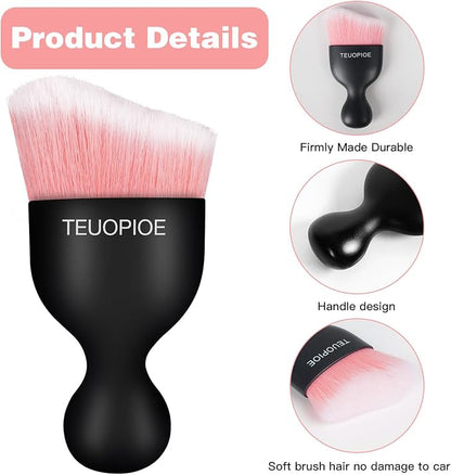 Car Interior Cleaning Brush, Car Duster Interior,Car Detailing Brush Dusting Brush,Car Interior Cleaning Tool, Auto Soft Hair Car Brush,Auto Interior Dust Brush for Air Vents(Pink White)