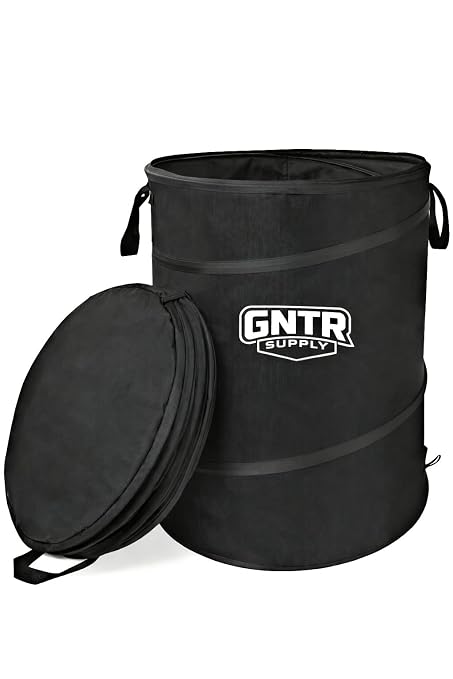 GNTR Supply Deluxe Durable Pop-Up Trash Can – Collapsible Garbage Bin with Zippered Lid for Camping, Home, and Outdoor Use – 30 Gallon