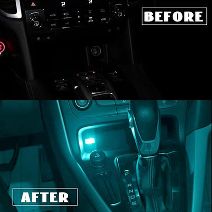 NTNEV 4PCS USB LED Car Interior Atmosphere Lamp, Mini Led USB Lights for Car Decoration, Ambient Lighting Kit, Plug-in USB Interface, Universal Car Interior Accessories (Ice Blue)