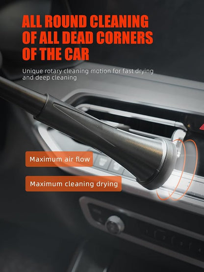 SPTA Car Cleaning Gun, Car Blow Gun Trumpet Head High Pressure Dryer Blow Gun, Car Cleaning Air Gun Kit, Vortex Air Cleaning Tool for Quickly Blasts Dirt and Dust from Surface