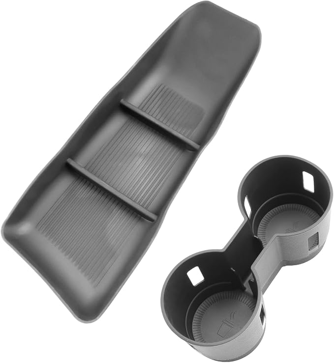 SHAOHAO 2 Pcs for 2025 2026 Cadillac Optiq Under Console Organizer for 2025 2026 Cadillac Optiq Accessories (Sport/Luxury) Lower Organizer & Cup Holder 2026 Optiq Space Expand Buttom Tray Easy Removal