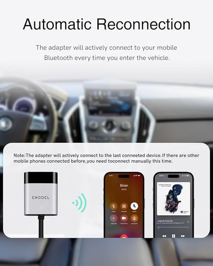 Car Bluetooth Adapter Compatible for 2010-2012 Cadillac SRX with USB Port,High-Resolution Audio Bluetooth Receiver iPod Music Sourse