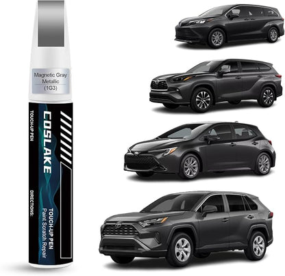 Car Touch Up Paint(Magnetic Gray Metallic(1G3)) for Toyota, Car Paint Scratch Repair Kit, Quick & Easy Solution to Repair, 2 in 1 Scratch Remover Pen with Color-Matched