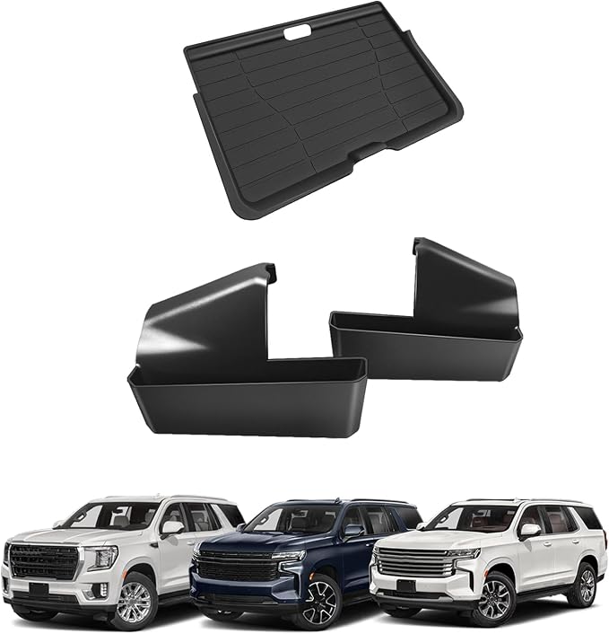Muslogy Center Console Organizer Compatible with 2021-2023 2024 GMC Yukon & Chevy Tahoe Suburban Accessories Middle Console Storage Box & Hidden Panel Removable Cover (Not for Yukon Denali/Ultimate)