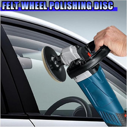 5PCS Car Glass Polishing Pads, 3" Wool Felt Buffing Wheel Polishing Pad Discs with Hook & Loop Back, Random Orbital Sander Polish Pad for Remove Scratch from Windshield, Window(3IN)