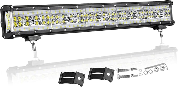 Muto-Beam Side Shooter LED Light Bar, 20 Inch 320W Quad Row Light Bar LED Fog Lights Off Road Driving Spot Flood Combo Work Lights for Truck UTV ATV Pickup SUV Boat