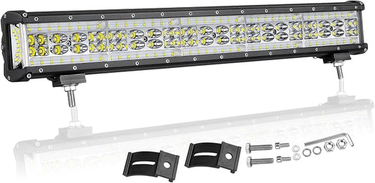Muto-Beam Side Shooter LED Light Bar, 20 Inch 320W Quad Row Light Bar LED Fog Lights Off Road Driving Spot Flood Combo Work Lights for Truck UTV ATV Pickup SUV Boat