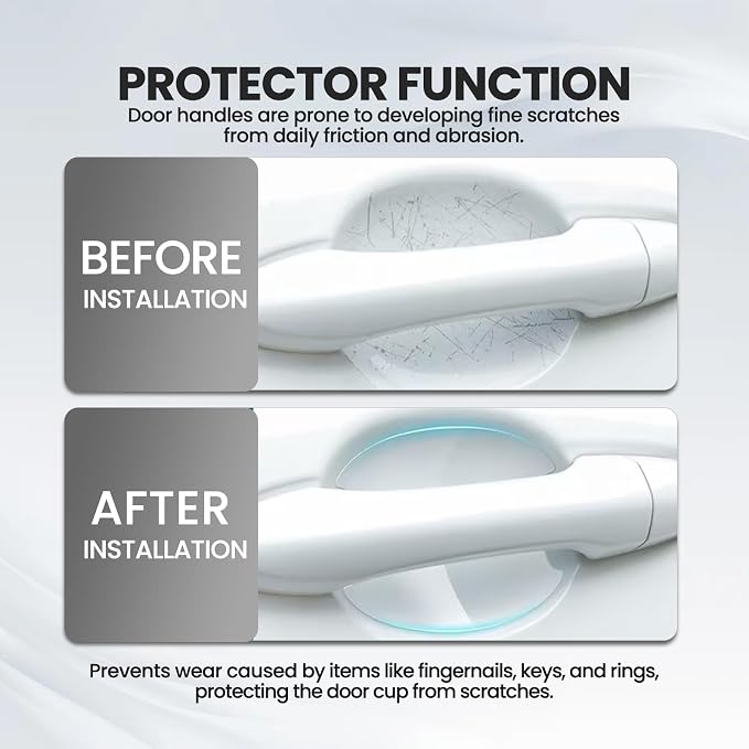 RockRose Ultra Gloss TPU PPF Film for Car Paint Protection Door Cup 5 Pcs, UV Protection, Scratch & Stain Resistant, Hydrophobic, Wet Installation, Strong Adhesive, 7.5 mil Thickness