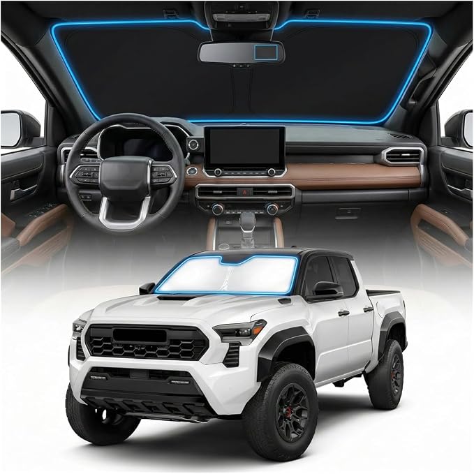 for Chevy Colorado Sun Shade Windshield Cover - Custom Fit Colorado Accessories 2015-2025 2026 Sunshade Foldable UV Protection & Heat Shield Sun Visor Accessories