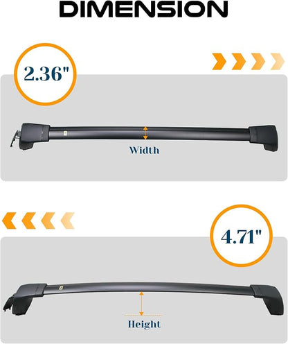 Upgraded Crossbars Fit for 2015-2026 Volvo XC90 Lockable Roof Rack Cross Bars Cargo Accessories, Work for Flush Side Rails