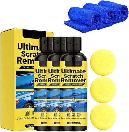 Car Scratch Repair Wax, 2026 New Upgrade Car Scratch Remover Wax with Sponge and Towel, Professional Car Paint Repair Compound for Deep Scratches, Automotive Scratch Repair Kit for Car ，3 Set