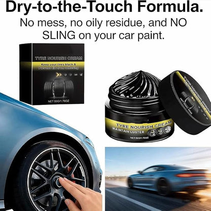 2026 New Tyre Nourish Cream, Tire Nourish Wax Cream for Cars, Tire Wax – Restores Black Gloss, Powerful Wheel Cleaning Refurbish Wax, Tyre Nourish Cream Maintain Luster, for Car Tires (3PCS)