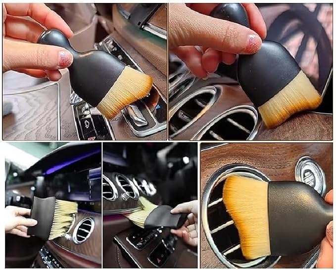 Car Interior Cleaning Brush Combo | 2 Pcs Pack | AC Vent Brush | Scratch Free Car Duster | Multifunctional Car Brush for Cleaning Car Interior, PC, Laptop, Keyboard