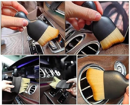 Car Interior Cleaning Brush Combo | 2 Pcs Pack | AC Vent Brush | Scratch Free Car Duster | Multifunctional Car Brush for Cleaning Car Interior, PC, Laptop, Keyboard