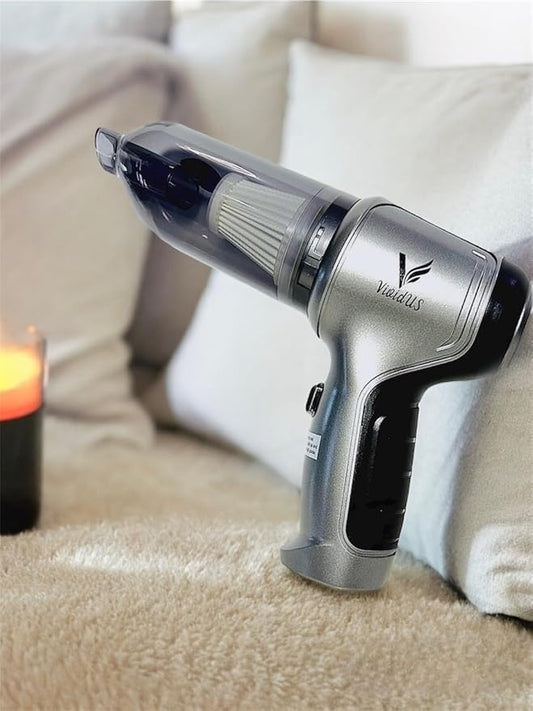 VIVIDUS Handheld Vacuum Cordless, 15000PA Car Vacuum Cleaner High Power, Small Vacuum Cleaner & Blower Portable, 4-in-1 Versatile Rechargeable Handheld Vacuum for Car, Home, Pet Hair Cleaning, White