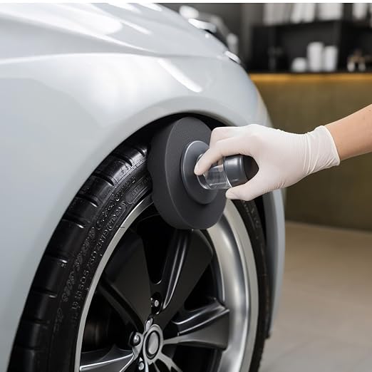 3 Pack Tire Shine Applicator Set Reusable, 2 Pack Replaceable Tire Dressing Applicator Pad Works with All Types of Shine & Gels, Professional Car Detailing Tool