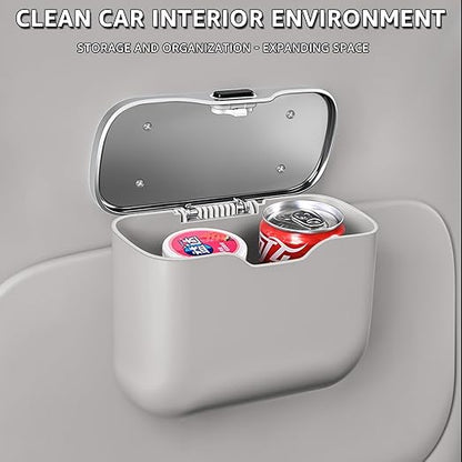 HOLDCY Car Trash Can, Waterproof Multi‑Functional Auto Trash Bin for Door/Console/Seat Back, Universal Vehicle Garbage Can for Car/Truck/SUV Drivers (Gray)