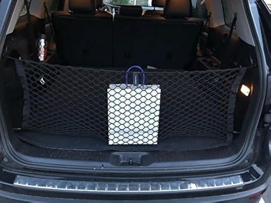 Envelope Style Trunk Mesh Cargo Net | for Toyota Highlander 2014-2026 Regular & Hybrid Car Accessories | Premium Trunk Organizers and Storage | SUV Truck Cargo Nets | Vehicle Carrier Organizer