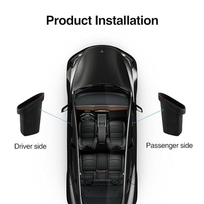 Car Trash Can for Tesla Model Y Juniper 2025, Silicone Car Door Side Trash Bin for Model 3 Highland Interior Accessories