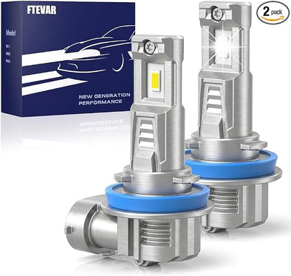H11 Bulbs, H8 H9 Fog Light, 30000LM 6500K Super Bright, Fanless Mini Size, Plug and Play, Pack of 2