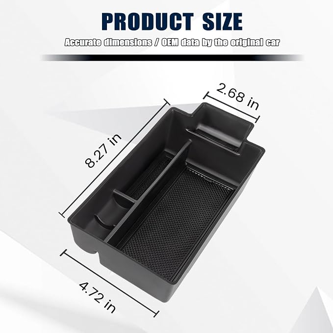 Center Console Organizer Compatible with Nissan Rogue 2021 2022 2023 2024 2025 2026 Armrest Storage Box Insert Tray Interior Secondary Accessories(Armrest Storage Tray)