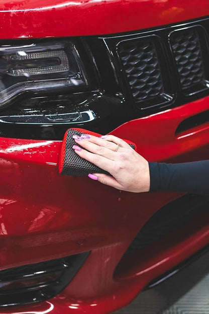 P & S PROFESSIONAL DETAIL PRODUCTS - Reset Clay Scrubber - Easily Cleans Painted Surfaces, Debris, and Road Grime Quickly and Efficiently Red/Black - 2-Pack