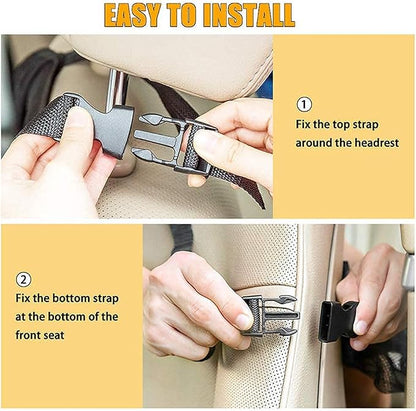 Car Backseat Organizer, 2 Pack, Black, Simple/Functional, Car Seat Organiser, Car Backseat Organizer, 10 Compartments, Tablet Holder, Waterproof, Easy to Clean