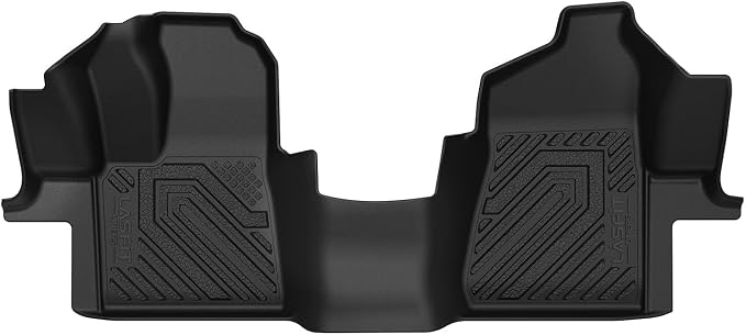 LASFIT Front Floor Mat for 2015-2021 Ford Transit 150/250/350/350HD Vinyl Floor Large Console(Not for Transit Connect Models) All Weather Protector TPE Car Floor Liner for Transit Vans, Black