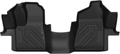 LASFIT Front Floor Mat for 2015-2021 Ford Transit 150/250/350/350HD Vinyl Floor Large Console(Not for Transit Connect Models) All Weather Protector TPE Car Floor Liner for Transit Vans, Black