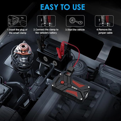 Jump Starter Car Jump Starter Auto Battery Booster Pack 8000A Peak 12V with USB-C Quick Charge,Lithium Jump Box with LED Light(Up to 8.0L Gas or 6.5L Diesel Engine)