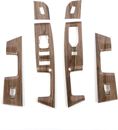 GZXinWei Wood Grain Door Window Control Switch Panel Trim Cover Sticker for Ford F150 2021 2022 2023 2024 2025 2026 Interior Upgrade Accessories