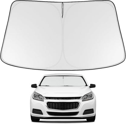 Proadsy 2026 Upgrade Windshield Sun Shade Custom Fit 2013-2015 Malibu Foldable Front Sunshade Protector Sun Visor Blocks UV Rays Keep Car Cooler