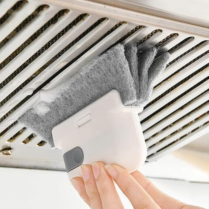Window Track Cleaning Brush 3-in-1, Multi-Purpose Groove Brush with Replaceable Head, Window Track Cleaner & Window Sill Cleaner Tool for Tiles, Blinds, Car Vents, Corners & Small Spaces – 3 Pack